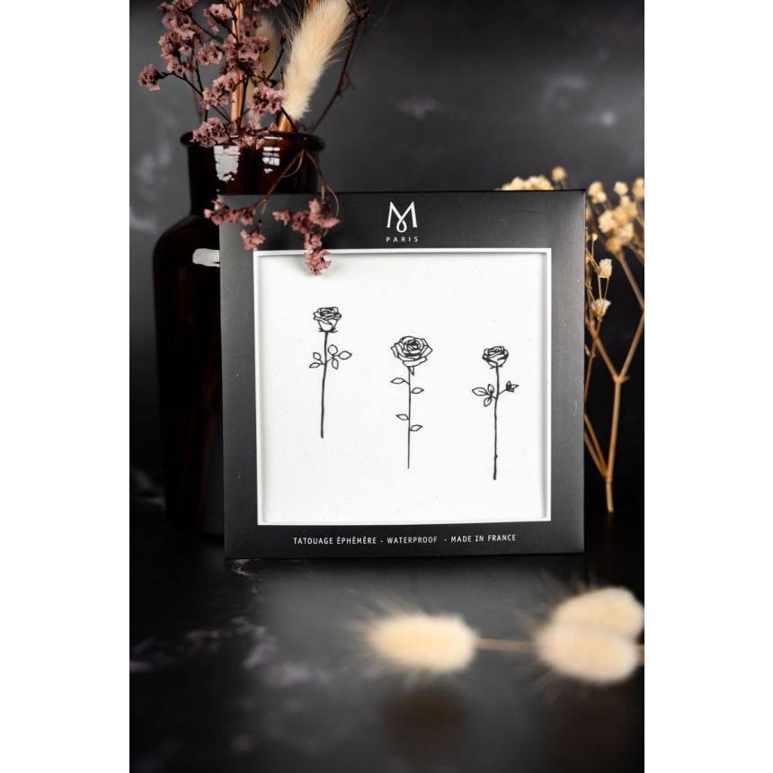TRIO DE ROSES satin noir - M Paris