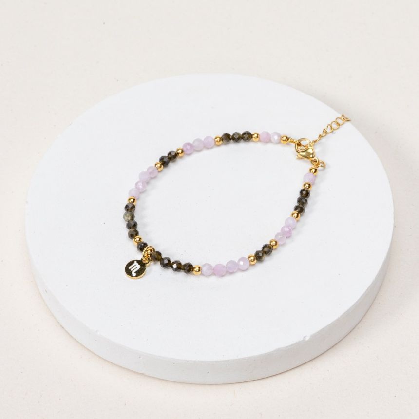Bracelet Scorpion - Kunzite / Obsidienne dorée