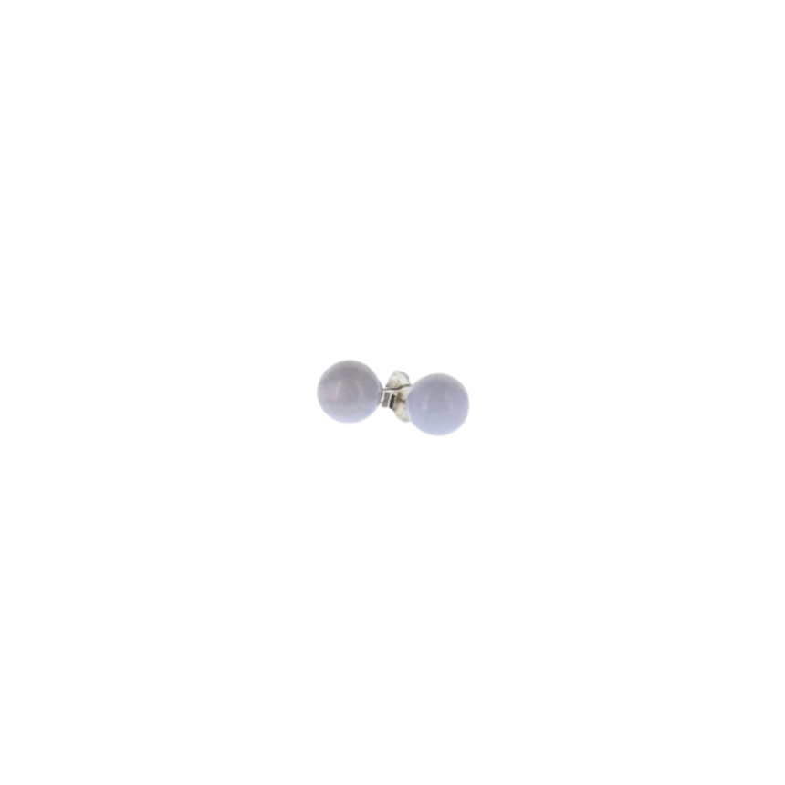 Boucles d'oreilles puces Aélis - Calcédoine 6mm