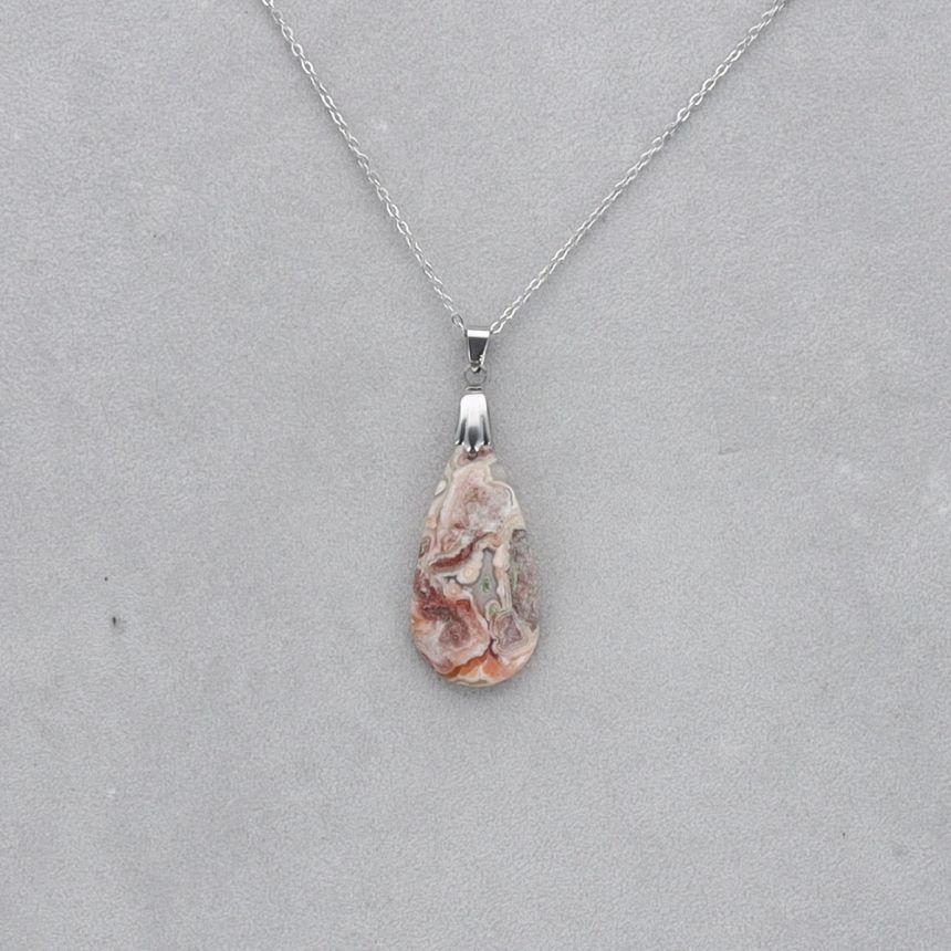 Agate Crazy Lace Cabochon percé 30