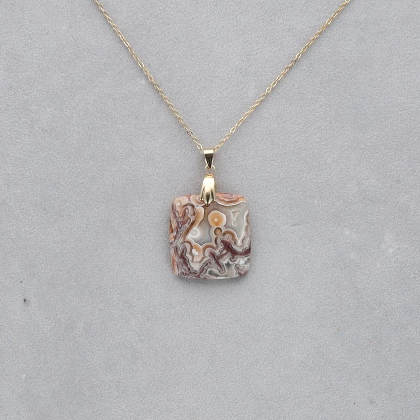 Agate Crazy Lace Cabochon percé 35