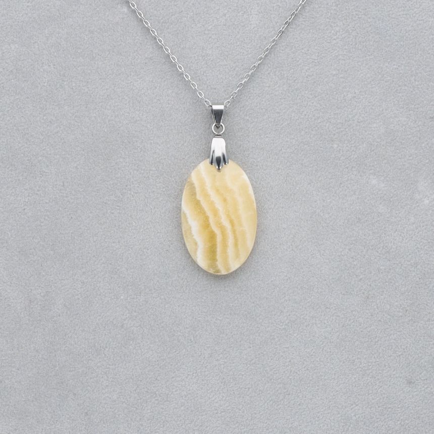Agate Crazy Lace jaune Cabochon percé 19