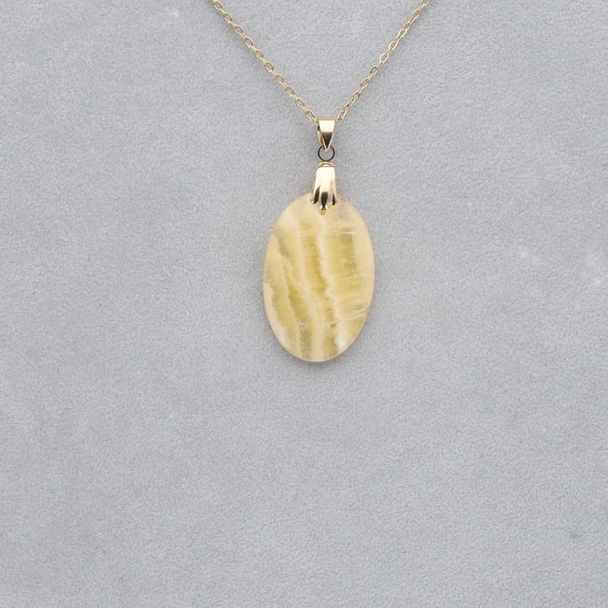 Agate Crazy Lace jaune Cabochon percé 21