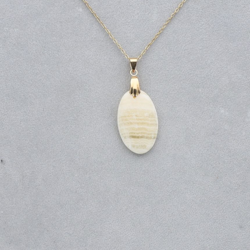 Agate Crazy Lace jaune Cabochon percé 24