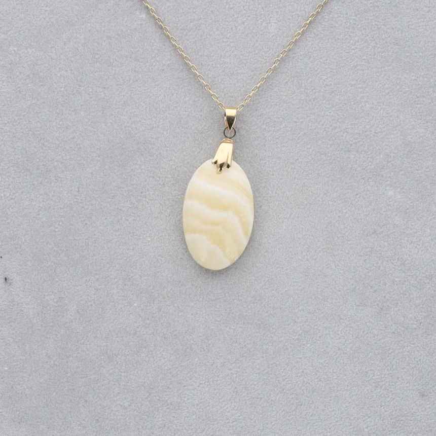 Agate Crazy Lace jaune Cabochon percé 25