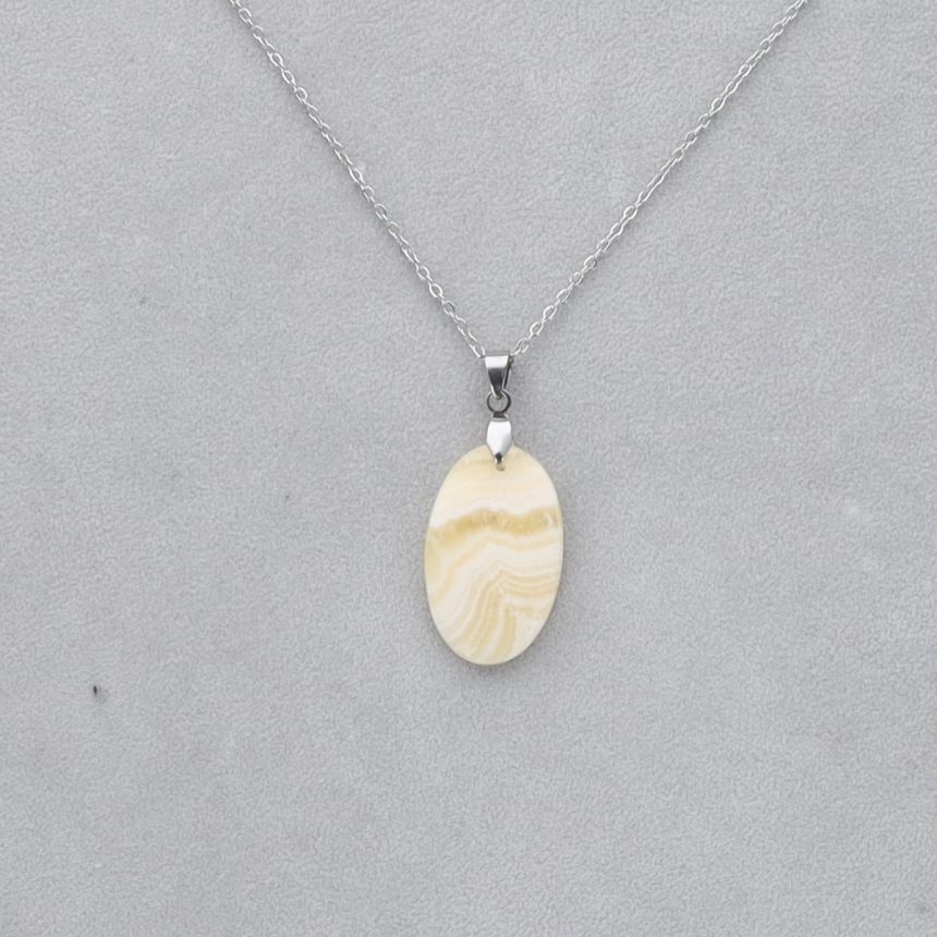 Agate Crazy Lace jaune Cabochon percé 8