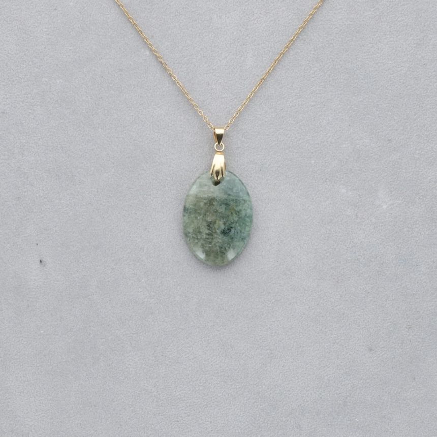 Aigue Marine Cabochon percé 22