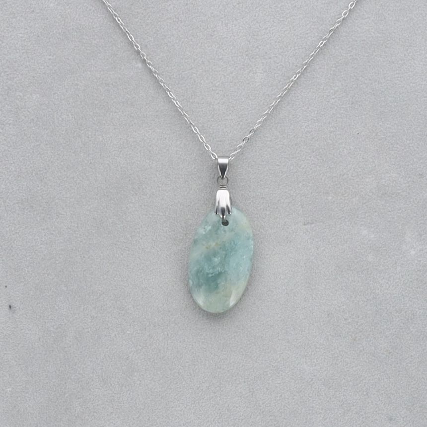 Aigue Marine Cabochon percé 50