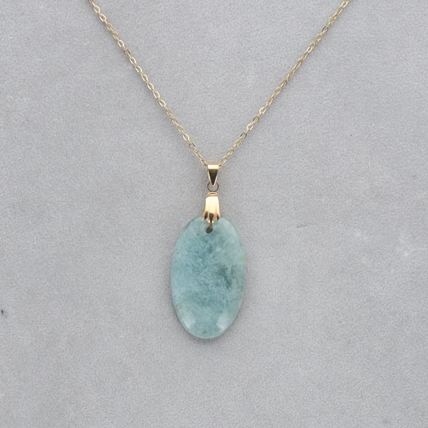 Aigue Marine Cabochon percé 55