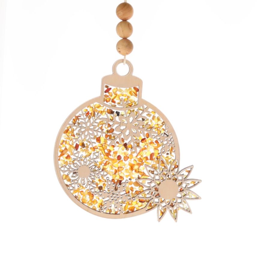 Boule Flocon de Noel - Ambre