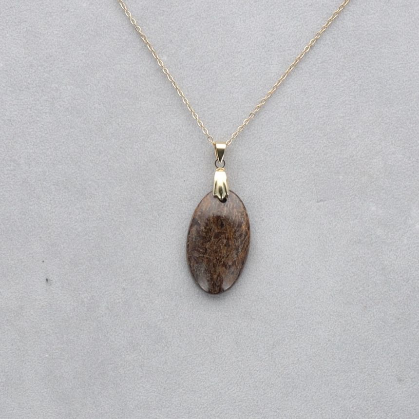 Bronzite Cabochon percé 19