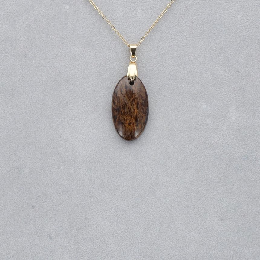 Bronzite Cabochon percé 9