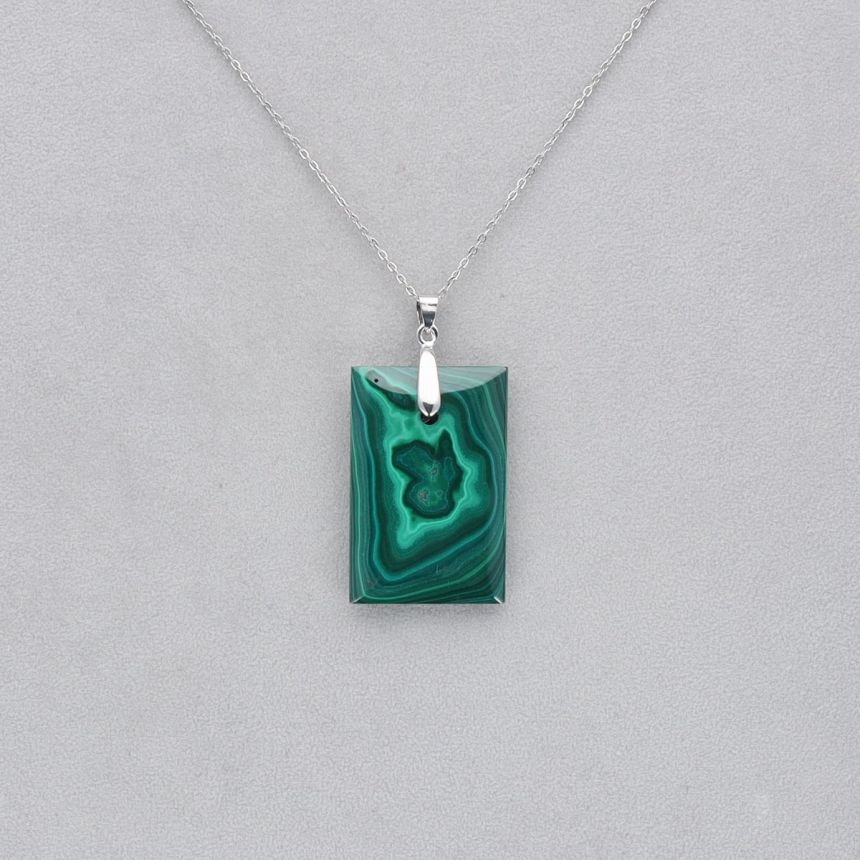 Cabochon percé Malachite 1