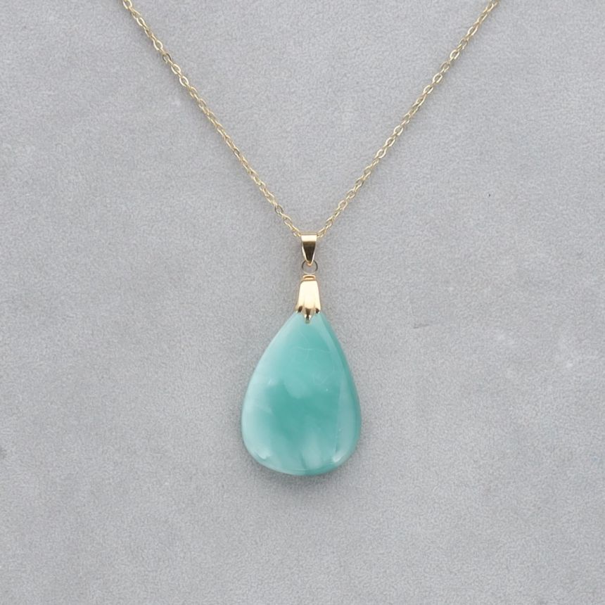 Hémimorphite Cabochon percé 27