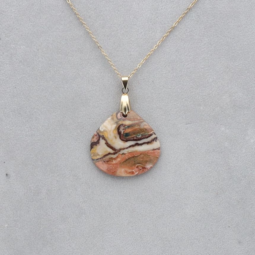 Jaspe Léopard Cabochon percé 15