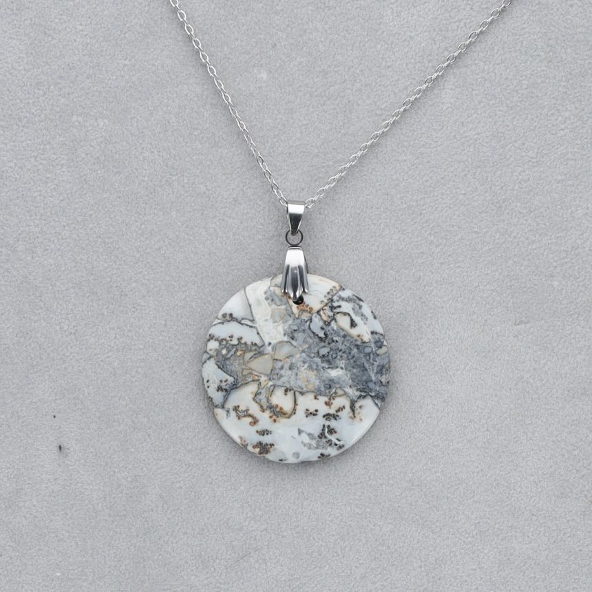 Jaspe Maligano Cabochon percé 18