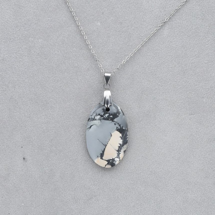 Jaspe Maligano Cabochon percé 19