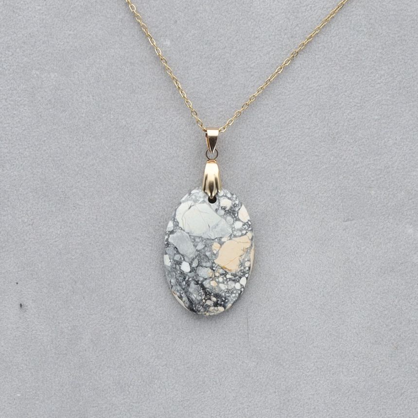 Jaspe Maligano Cabochon percé 30