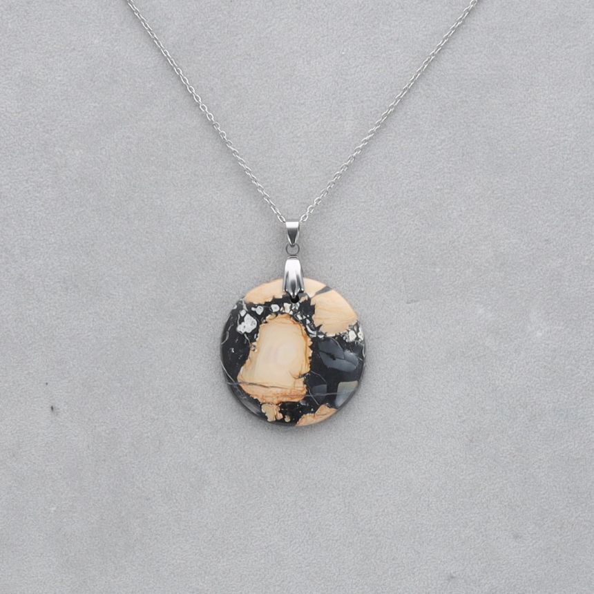 Jaspe Maligano Cabochon percé 35