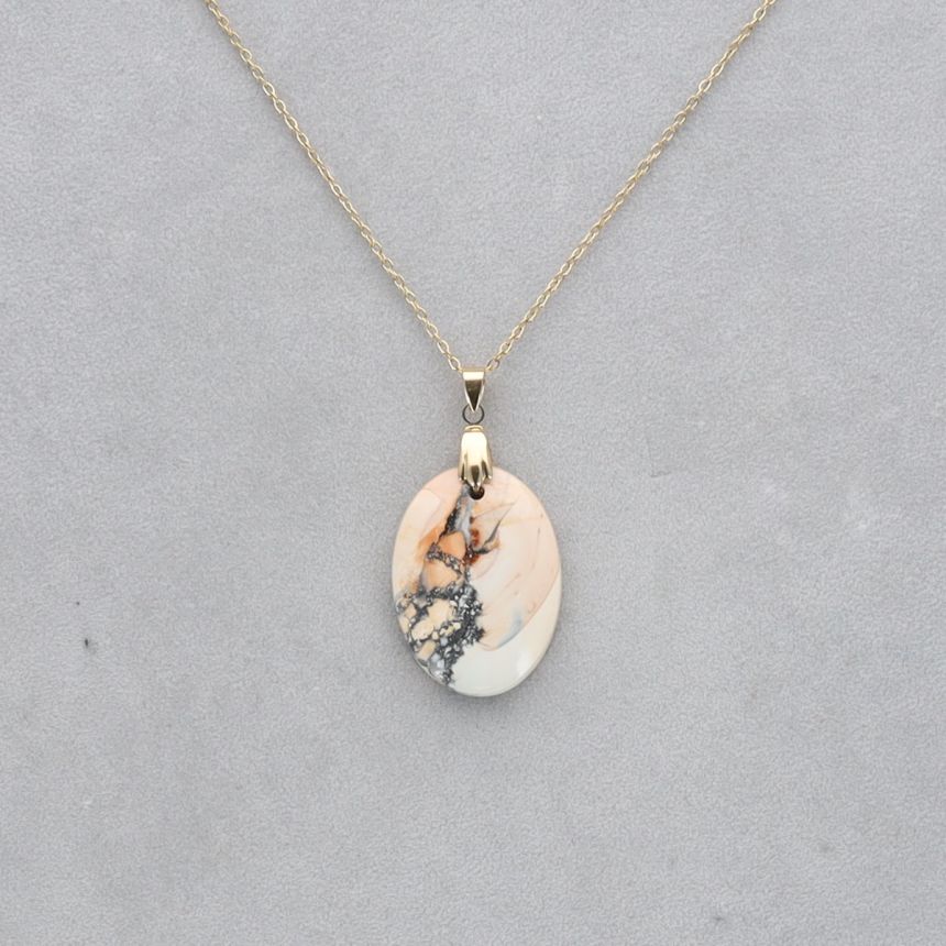 Jaspe Maligano Cabochon percé 40