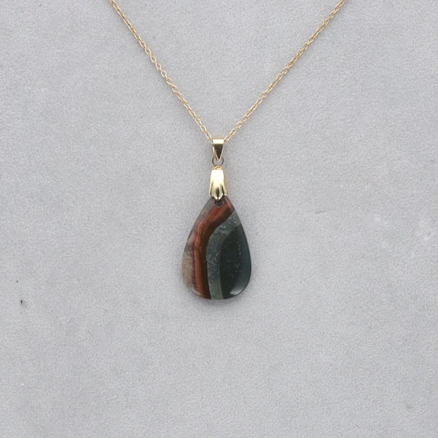 Jaspe Polychrome Cabochon percé 38