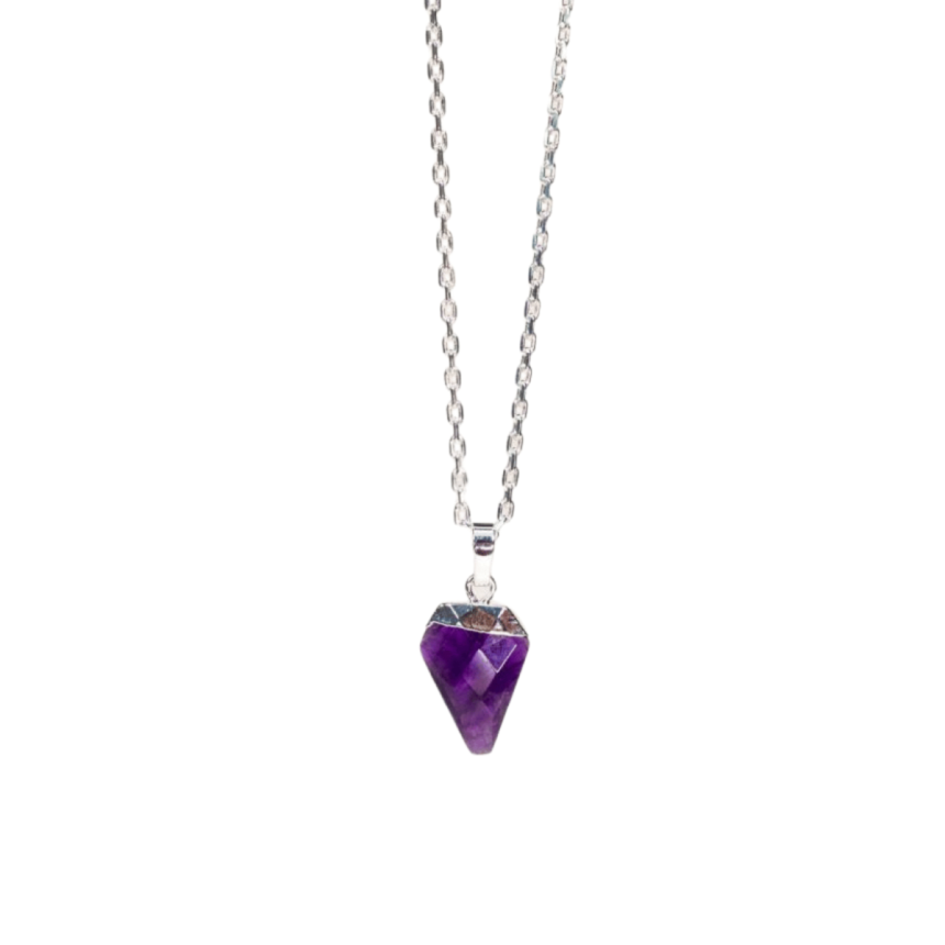 Pendentif pointe Kimia Argentée - Améthyste