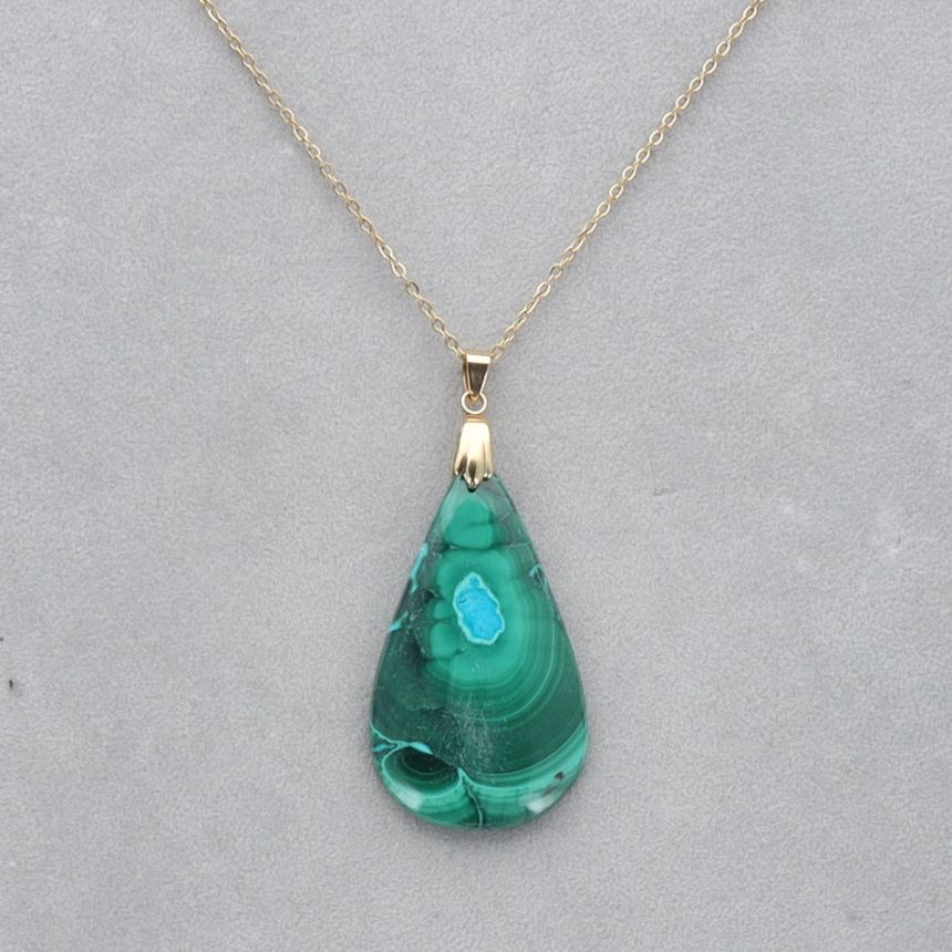 Malachite Chrysocolle percé 13