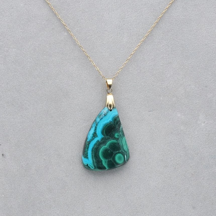 Malachite Chrysocolle percé 18