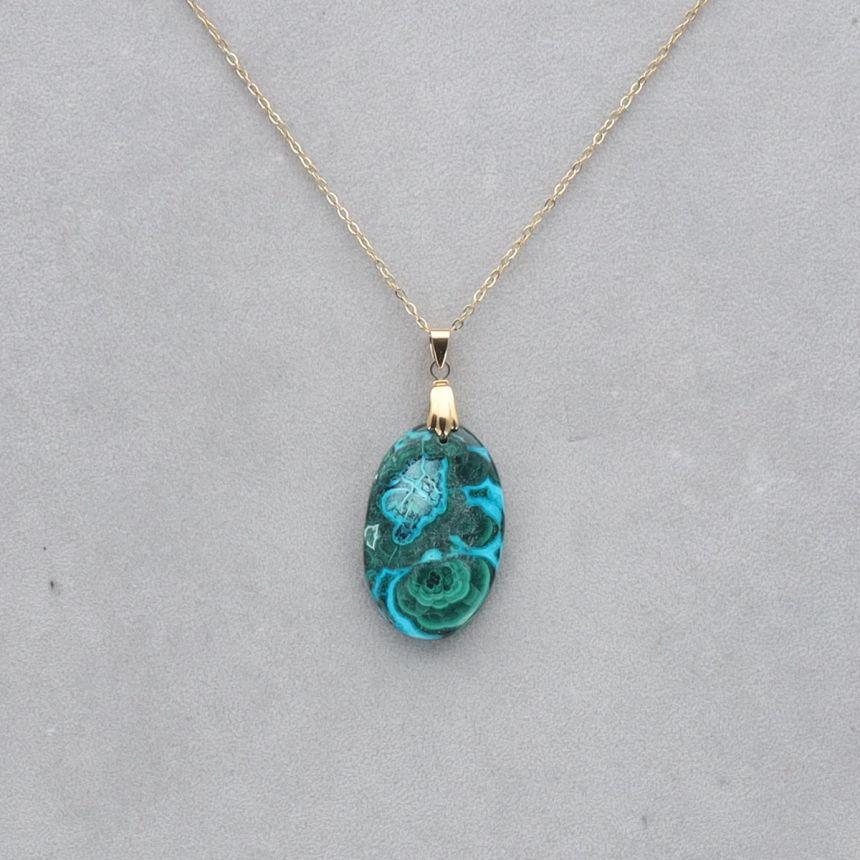 Malachite Chrysocolle percé 28