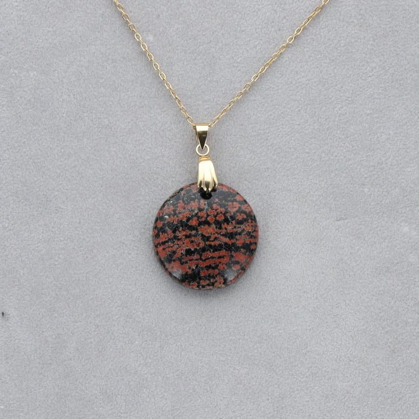 Obsidienne Acajou Cabochon percé 8