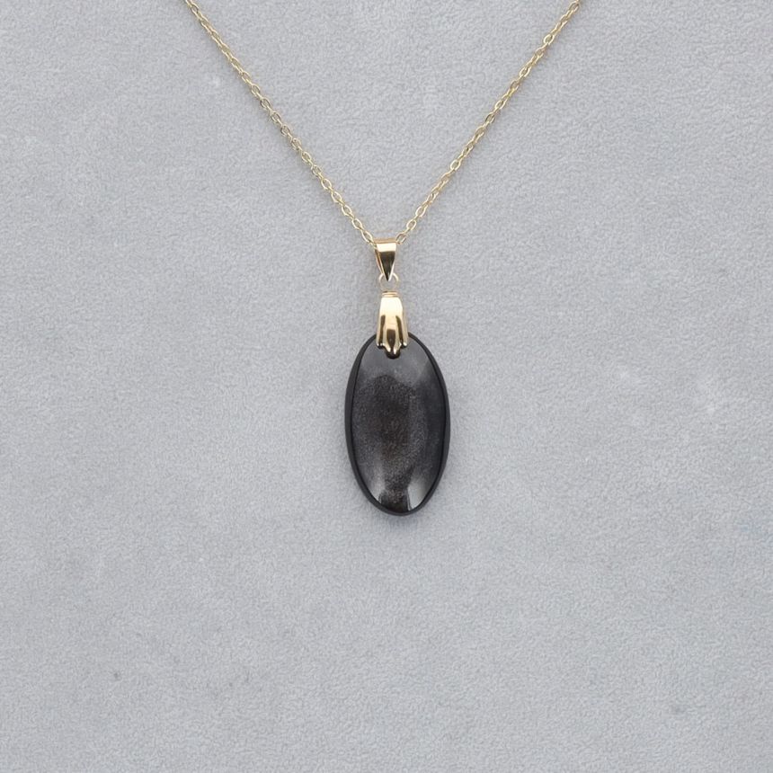 Obsidienne Argentée Cabochon percé 38
