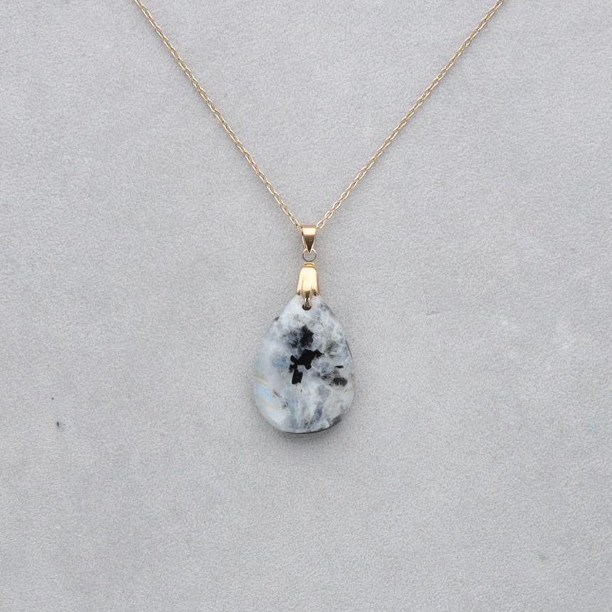 Pierre de Lune Tourmaline Cabochon percé 42