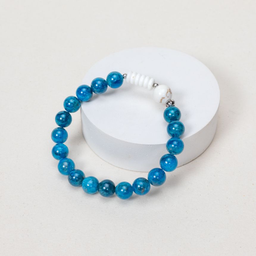 Bracelet Isla - Apatite Bleue, Magnésite
