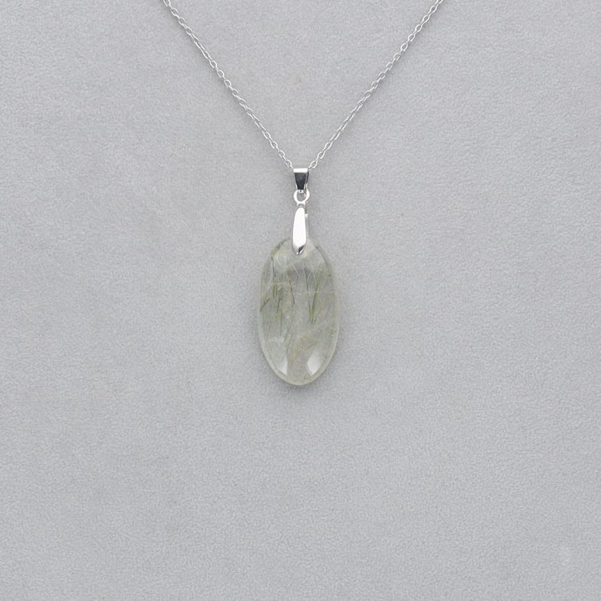 Quartz vert Rutile percé 15