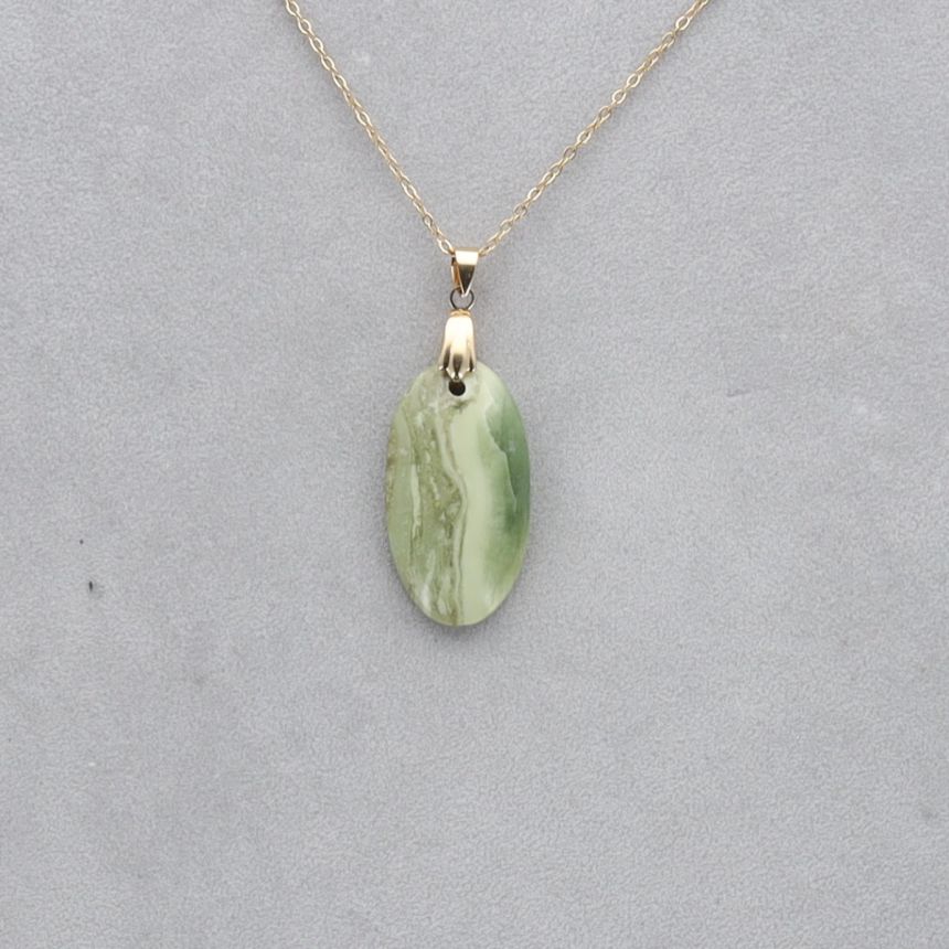 Serpentine Cabochon percé 24