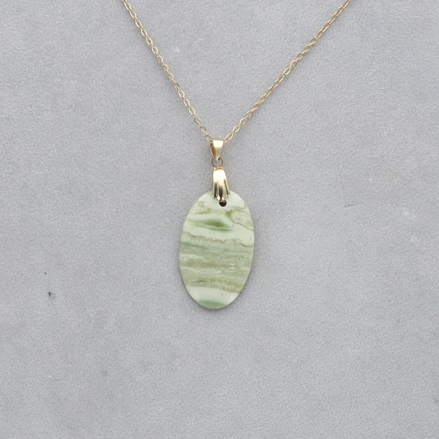 Serpentine Cabochon percé 31